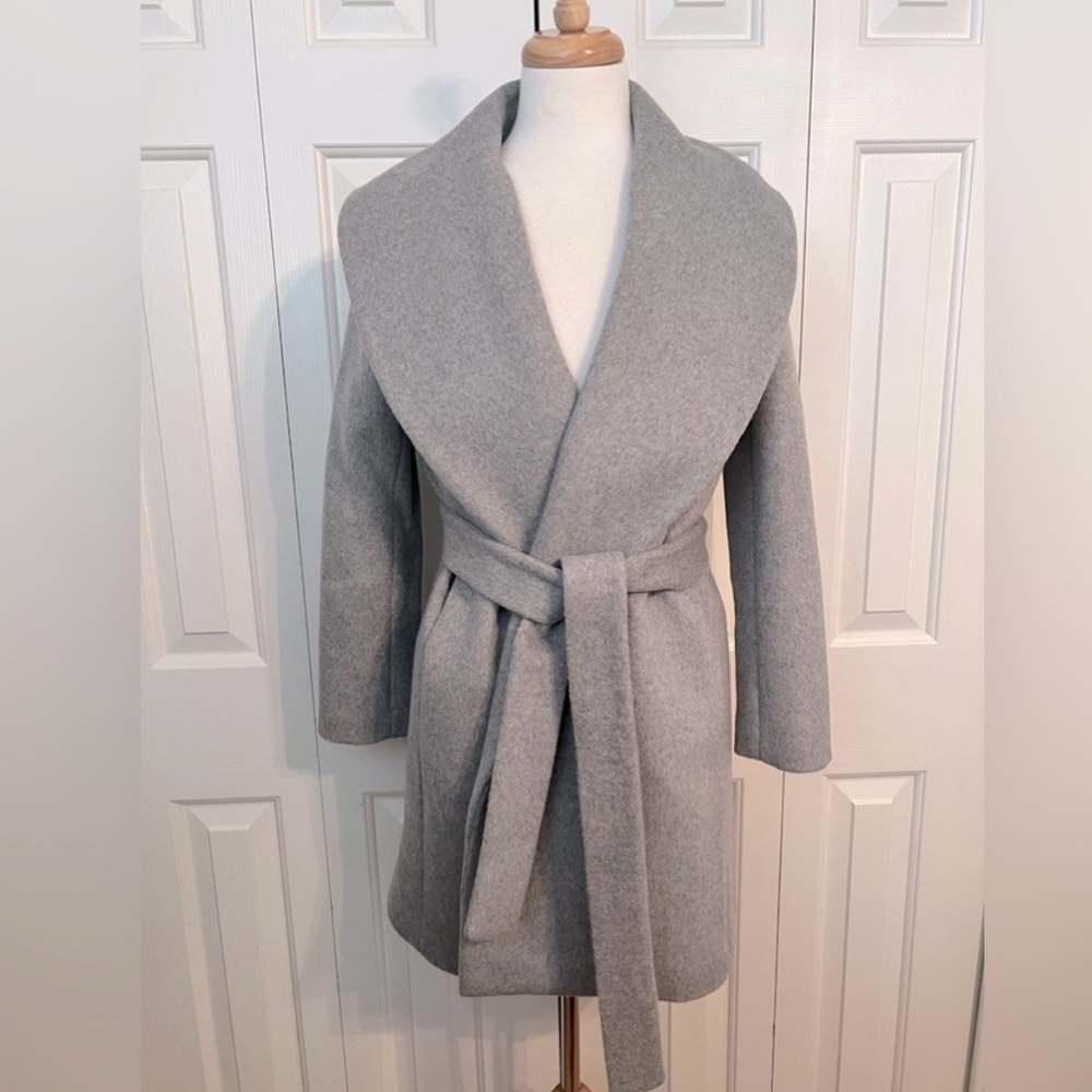 Ann Taylor Wool Coat, Lined, Soft Gray, Size Small Petite